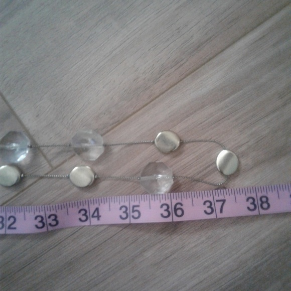 Super Long Gold and Clear Bead Fashion Necklace - Picture 8 of 8